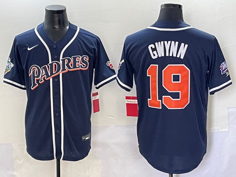 Men 2025 San Diego Padres #19 Gwynn Blue Throwback Game Nike MLB Jersey style 61->san diego padres->MLB Jersey